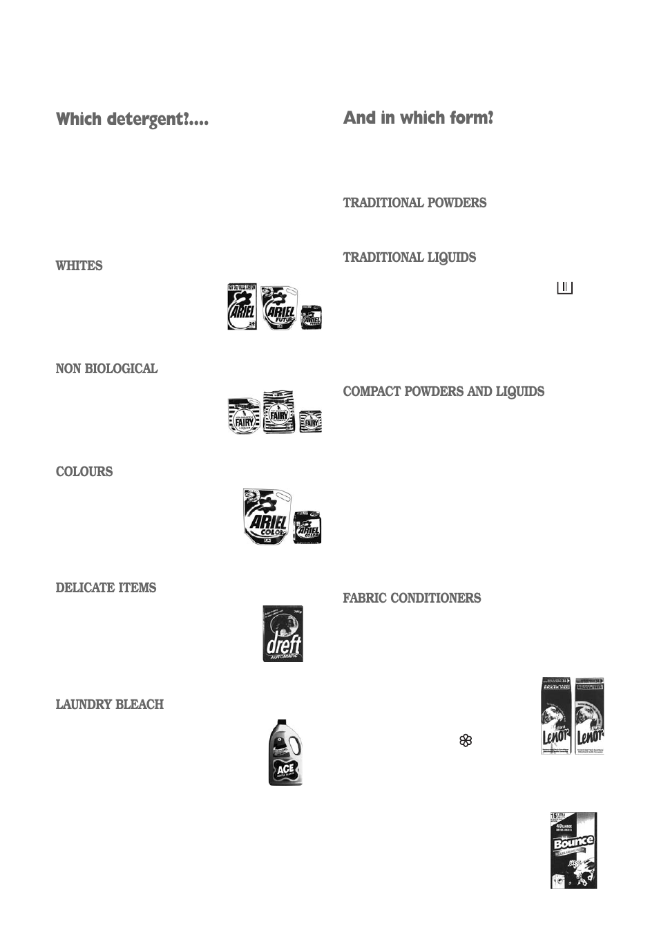 And in which form, Which detergent | Zanussi ZWD 1472 S User Manual | Page 16 / 30