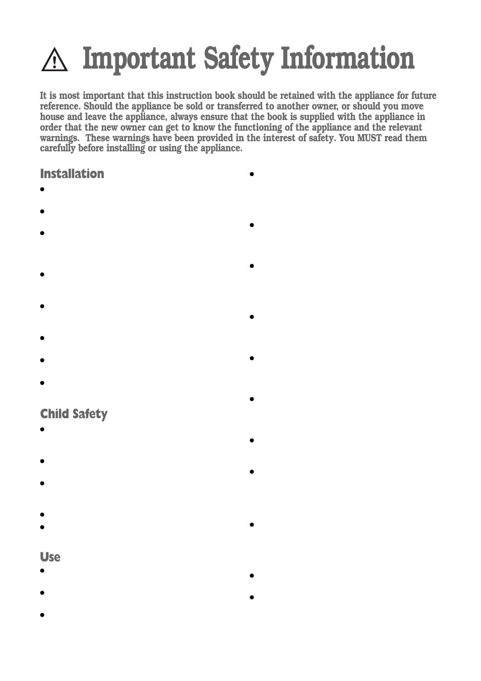 Important safety information, Installation, Child safety | Zanussi ZWD 1472 S User Manual | Page 2 / 30