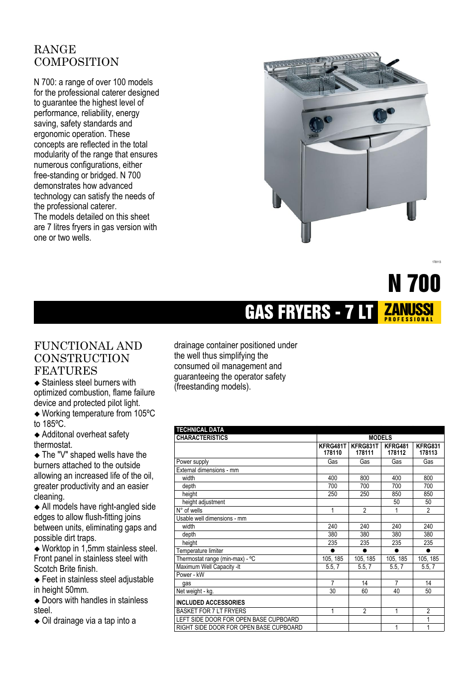 Zanussi 178110 User Manual | 6 pages