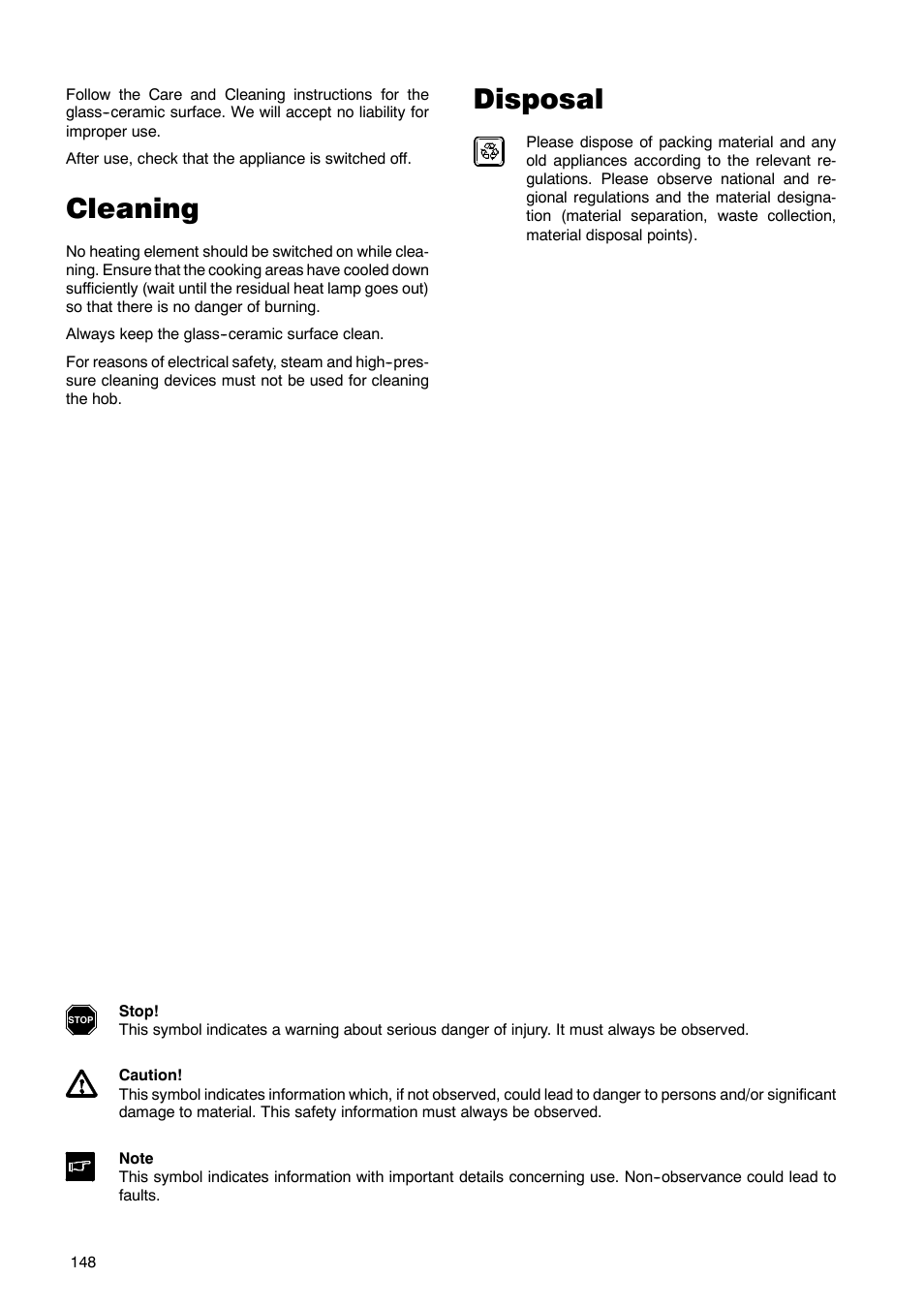 Cleaning, Disposal | Zanussi ZKT 662 LN User Manual | Page 5 / 25