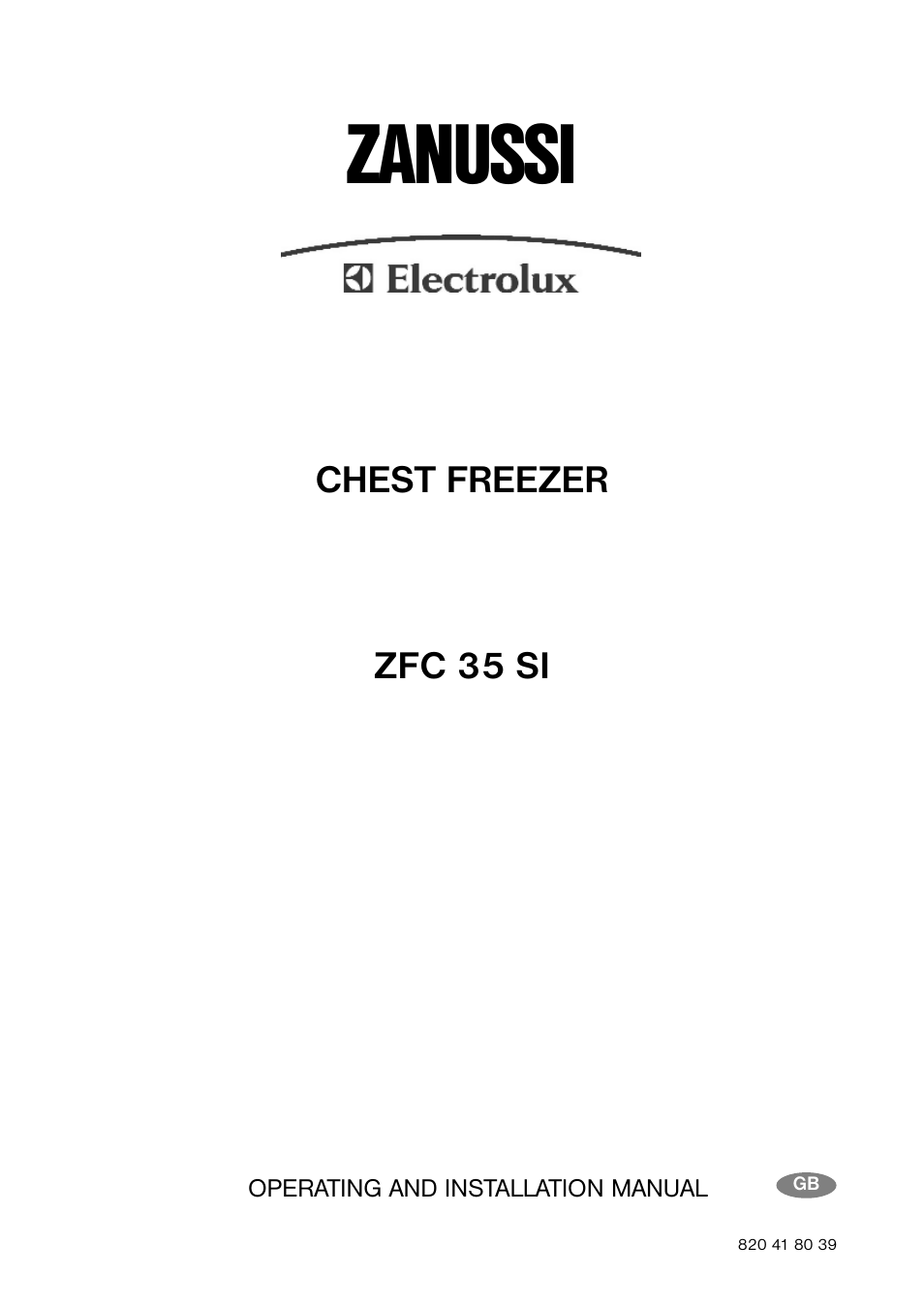 Zanussi ZFC 35 SI User Manual | 12 pages