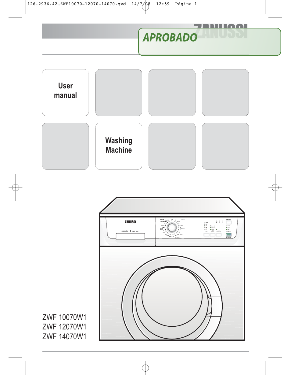 Zanussi ZWF 14070W1 User Manual | 32 pages