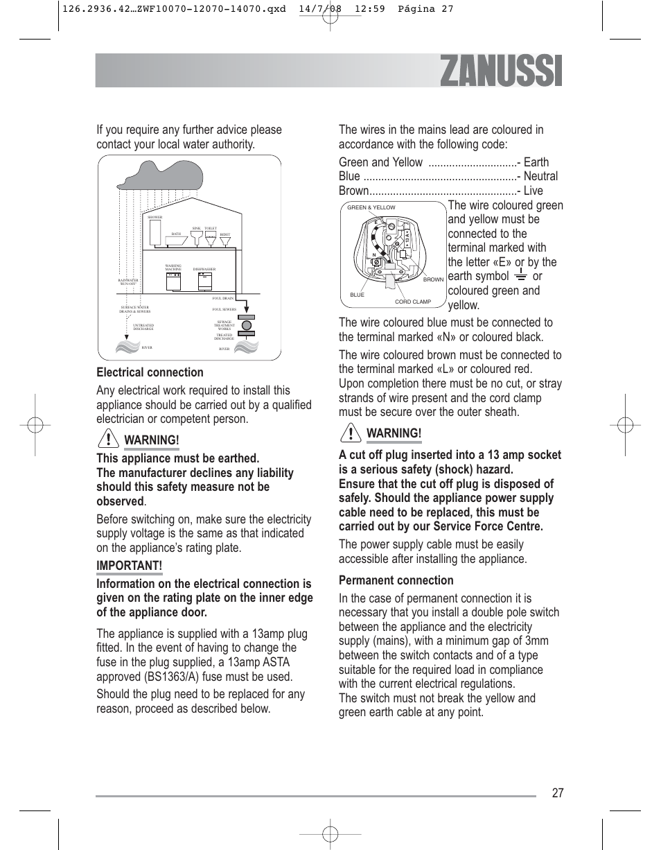 Zanussi ZWF 14070W1 User Manual | Page 27 / 32