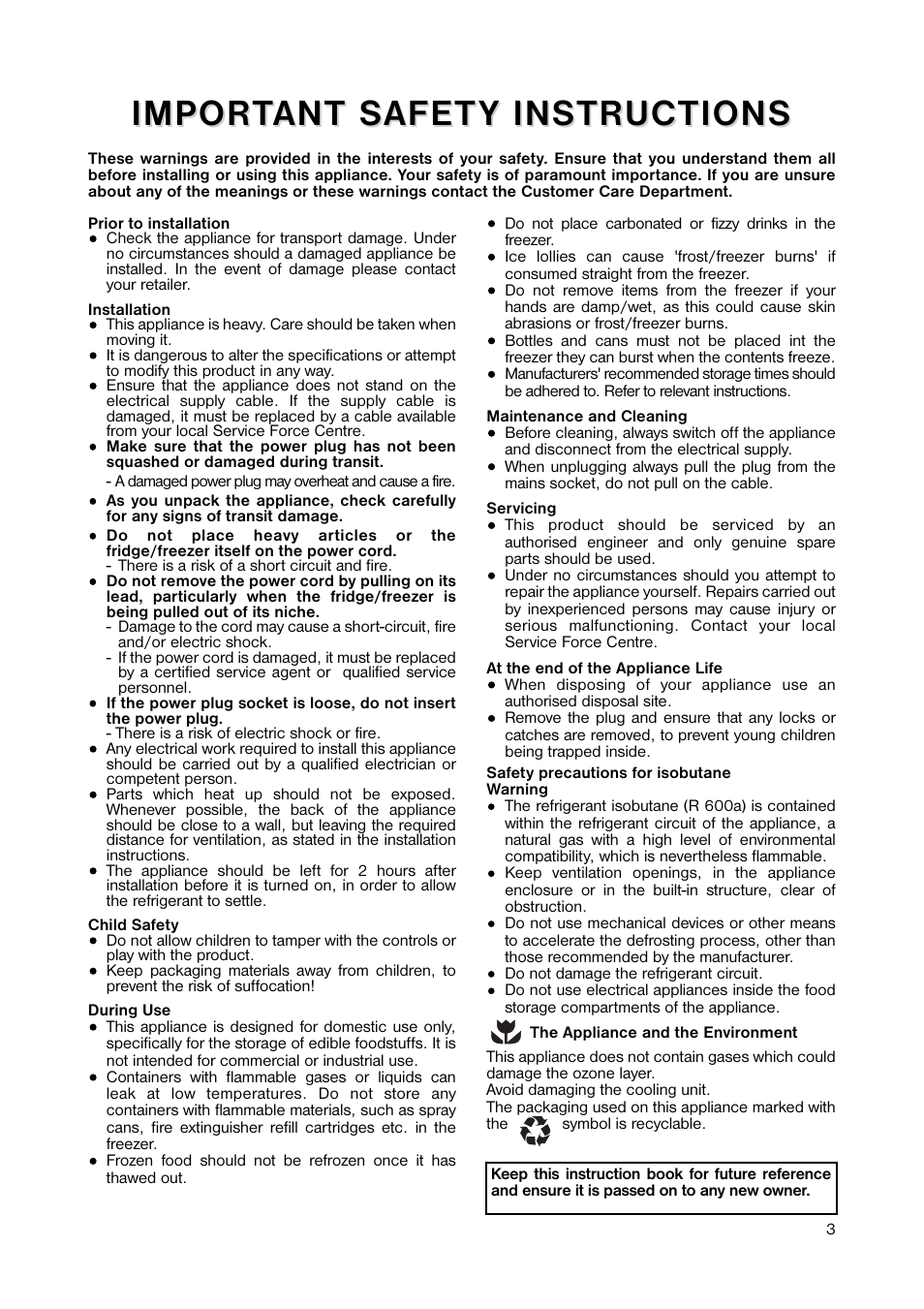 Impor | Zanussi ZUT 6246 User Manual | Page 3 / 16