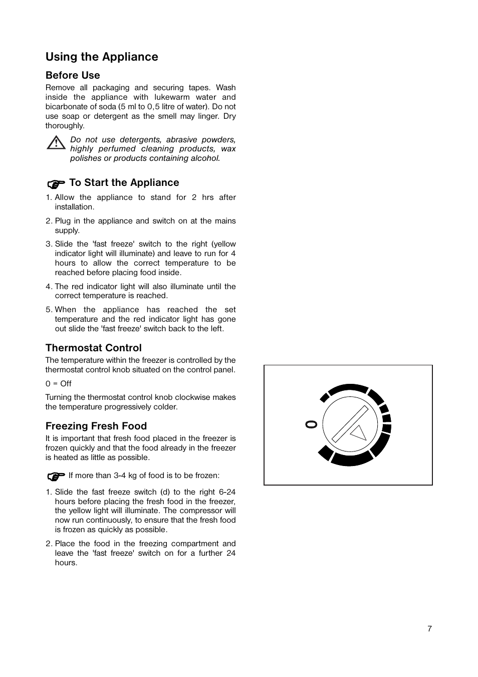 Using the appliance | Zanussi ZUT 6246 User Manual | Page 7 / 16