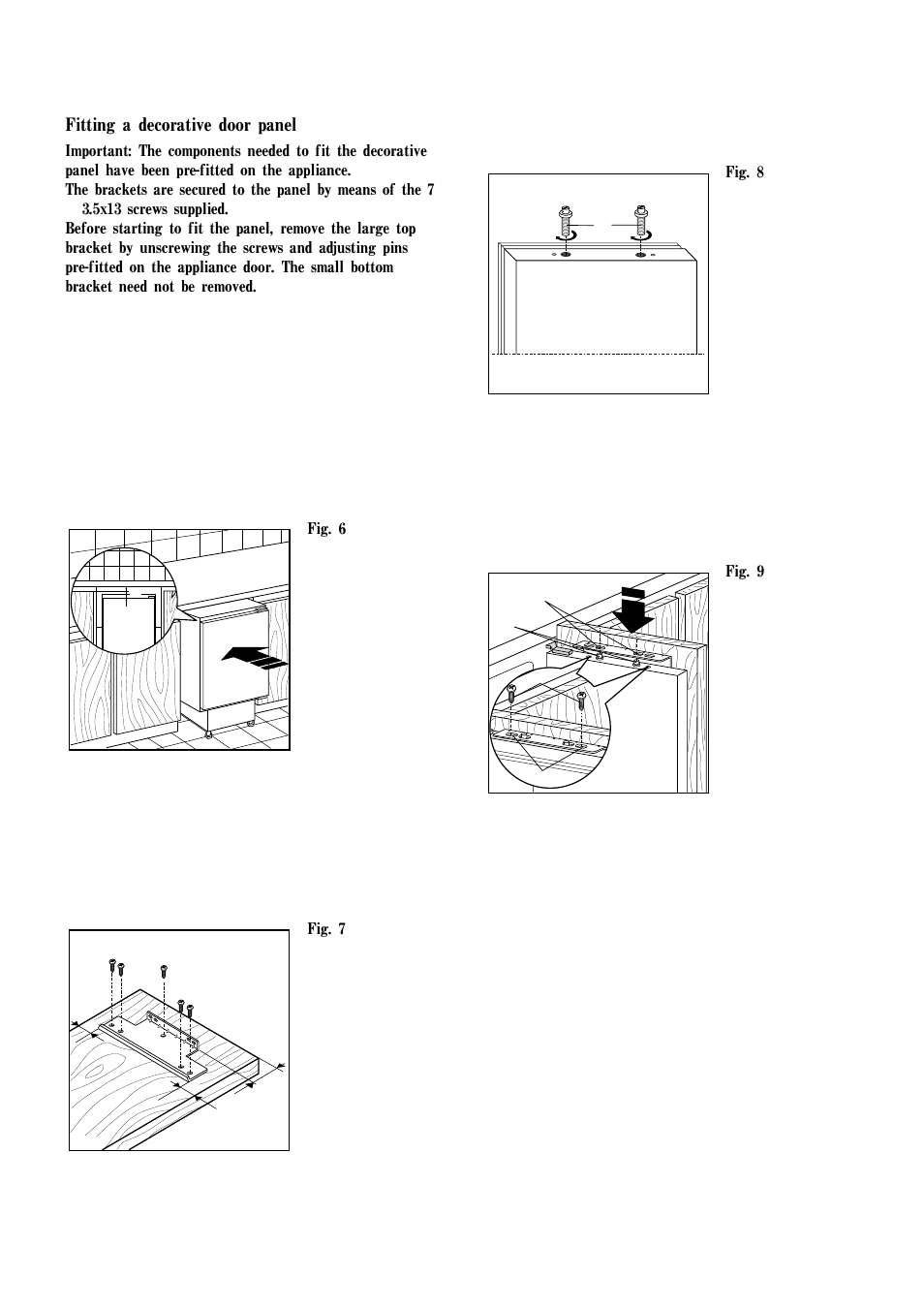 Fitting a decorative door panel | Zanussi ZEC 30 User Manual | Page 7 / 15