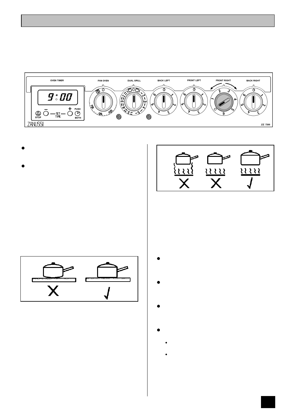 The solid hotplates | Zanussi ZCE 7200 User Manual | Page 13 / 28