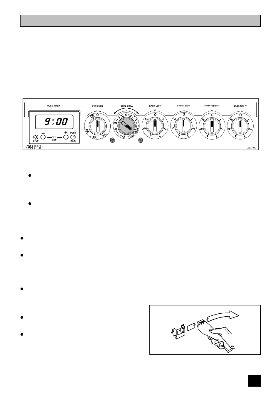 The grill | Zanussi ZCE 7200 User Manual | Page 15 / 28