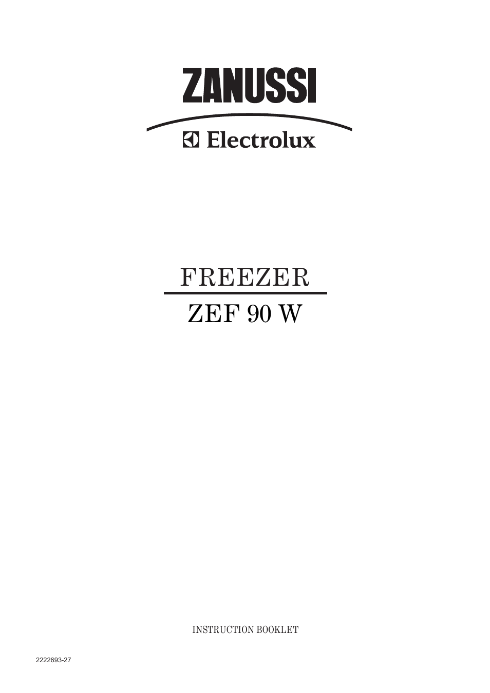 Zanussi ZEF 90 W User Manual | 16 pages