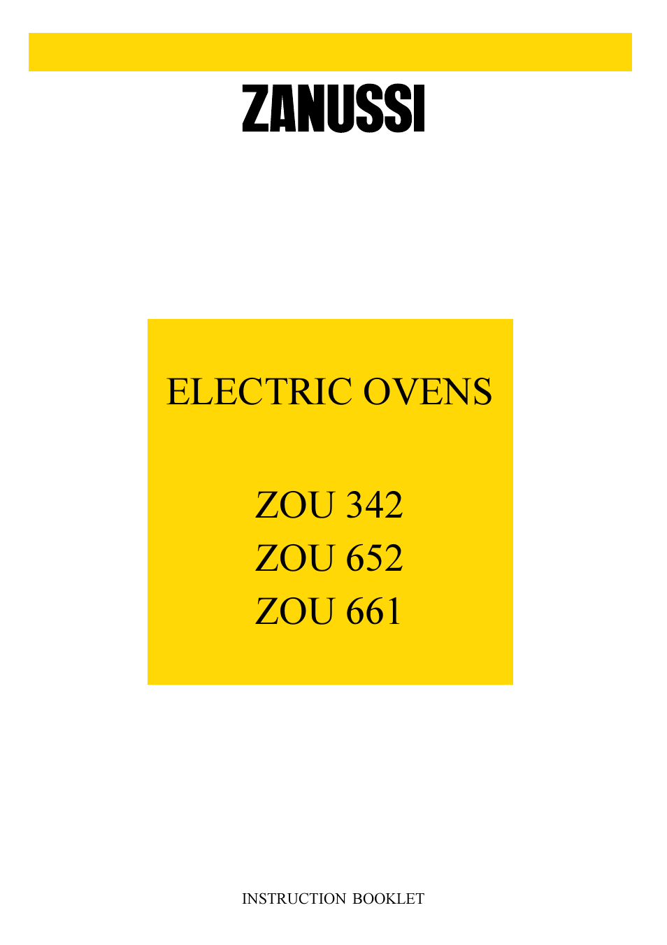 Zanussi ZOU 661 User Manual | 12 pages