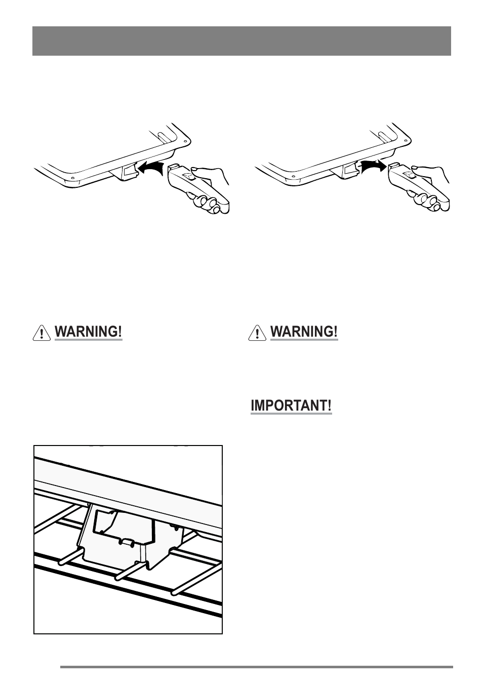 The grill pan and handle, Warning, Important | Zanussi ZKG5540 User Manual | Page 16 / 44