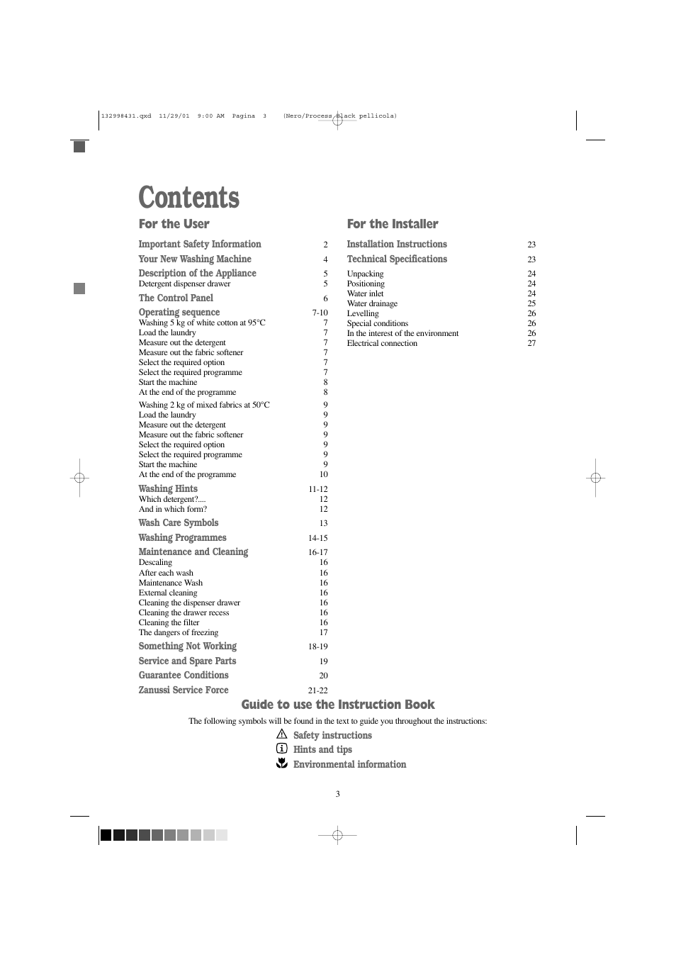 Zanussi FLA 1001 W User Manual | Page 3 / 28