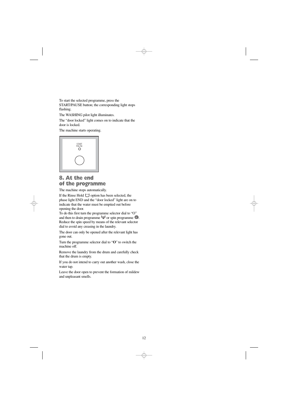 At the end of the programme | Zanussi FX 1165 W User Manual | Page 12 / 28