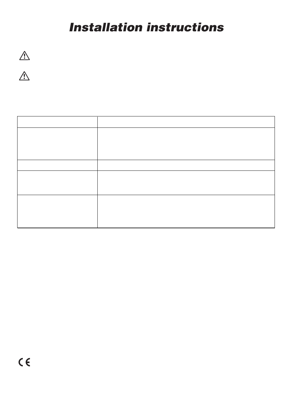 Installation instructions, Technical specifications | Zanussi DCE 5655 User Manual | Page 15 / 20