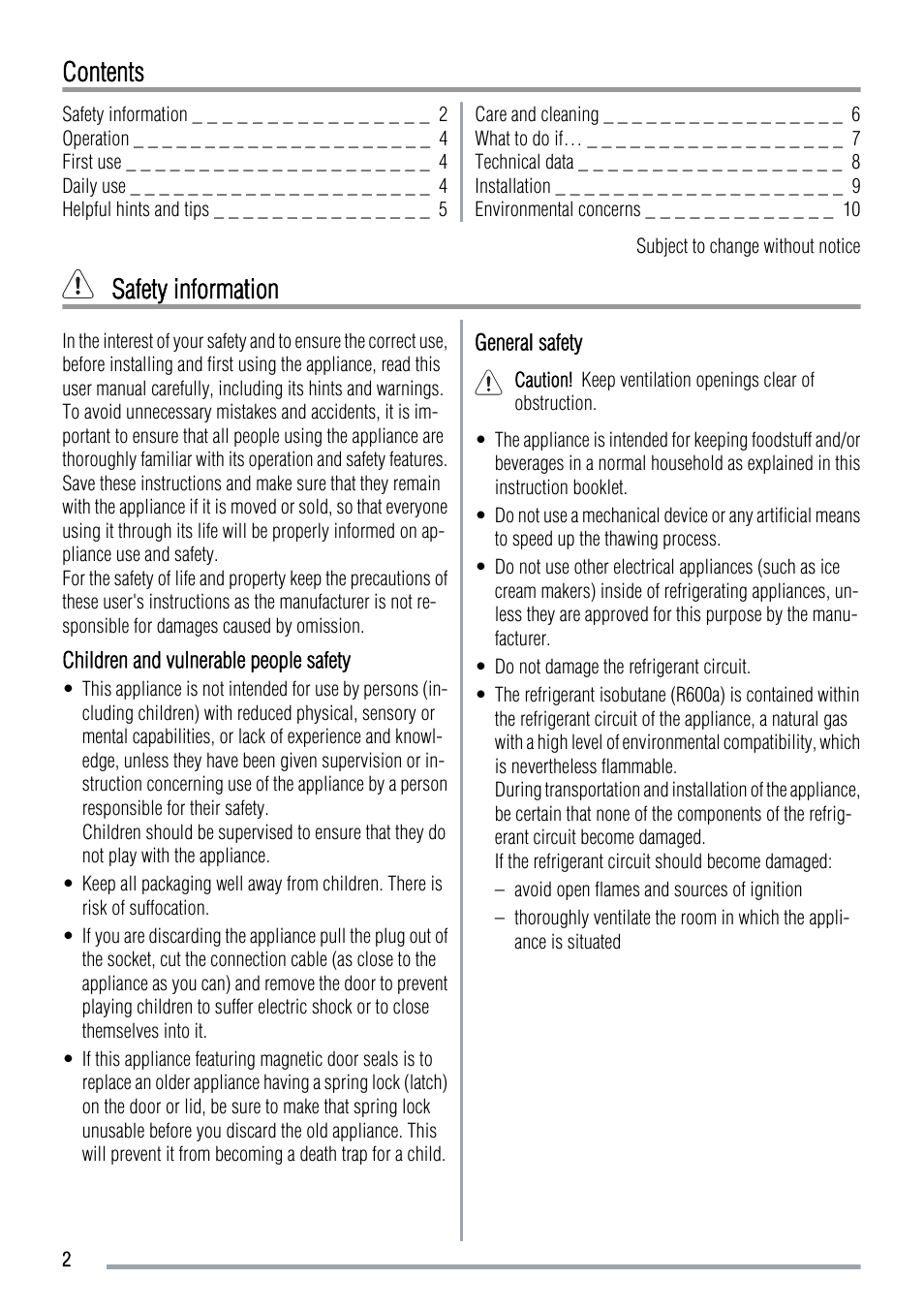 Zanussi ZFC 321 WB User Manual | Page 2 / 12