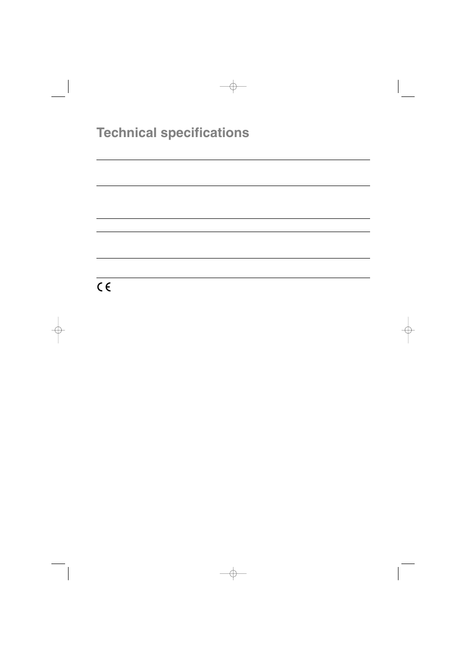 Technical specifications | Zanussi IZ10 User Manual | Page 6 / 24
