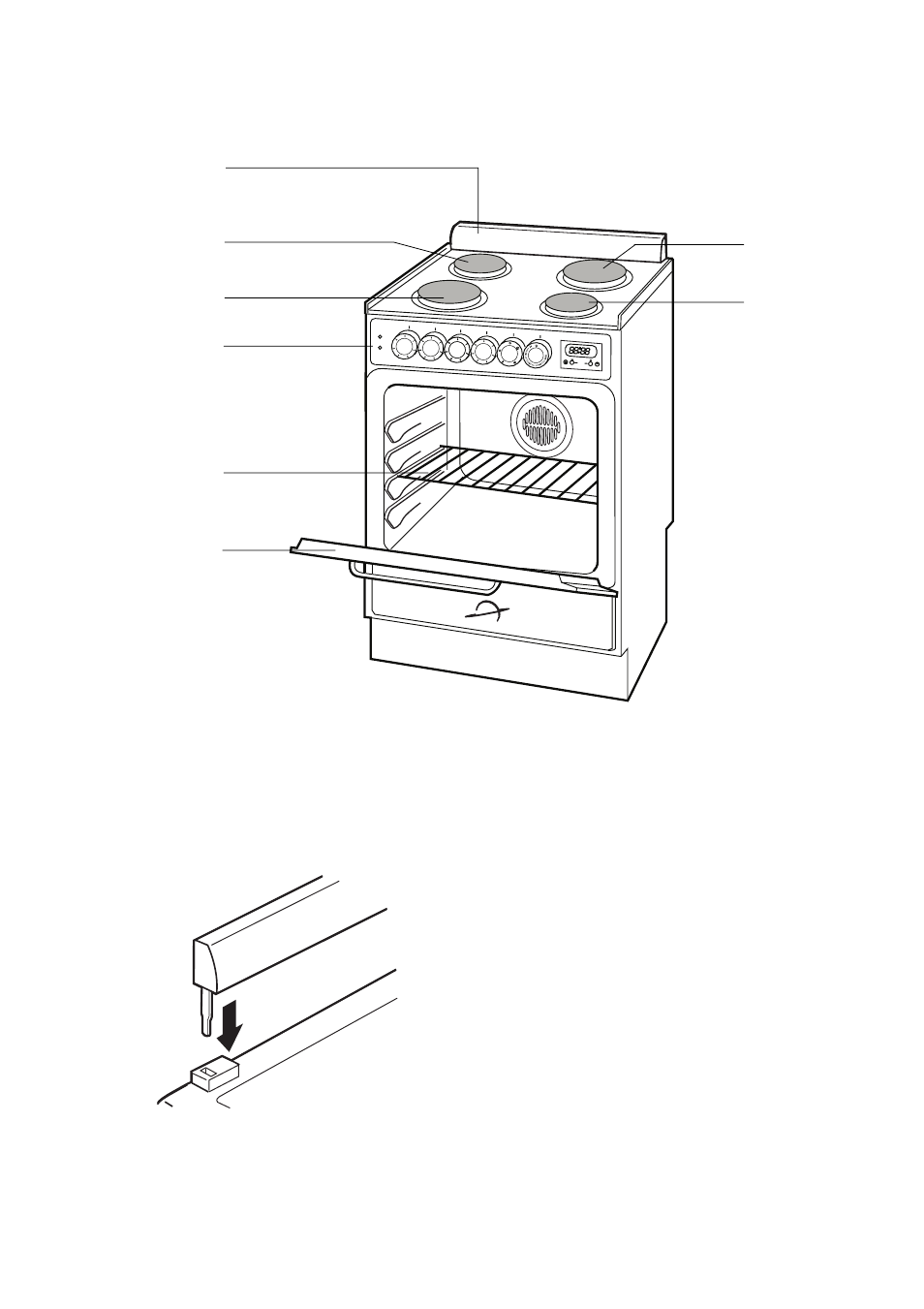 Description of the cooker, Fitting the splash back (only on model zce 610 x) | Zanussi ZCE 610 X User Manual | Page 4 / 25
