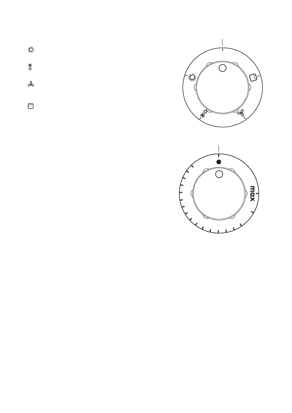 Electric oven, Oven function control knob, Thermostat control knob | Zanussi ZCE 610 X User Manual | Page 8 / 25