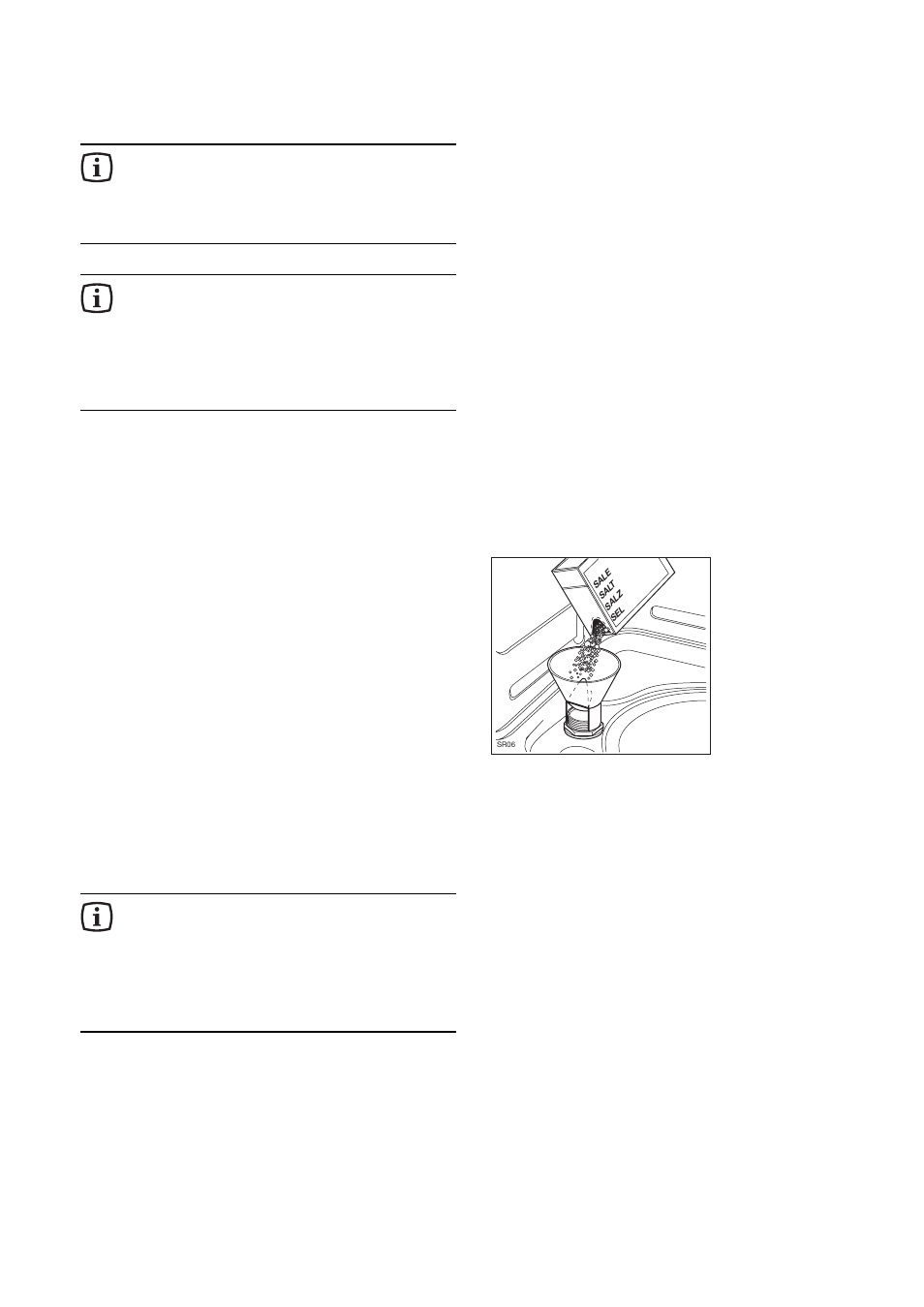 Filling with salt | Zanussi DWS 949 User Manual | Page 6 / 24