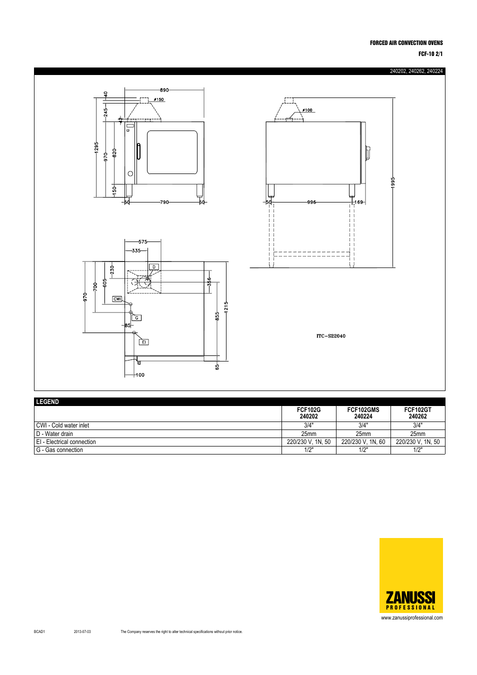Zanussi | Zanussi 240224 User Manual | Page 3 / 4