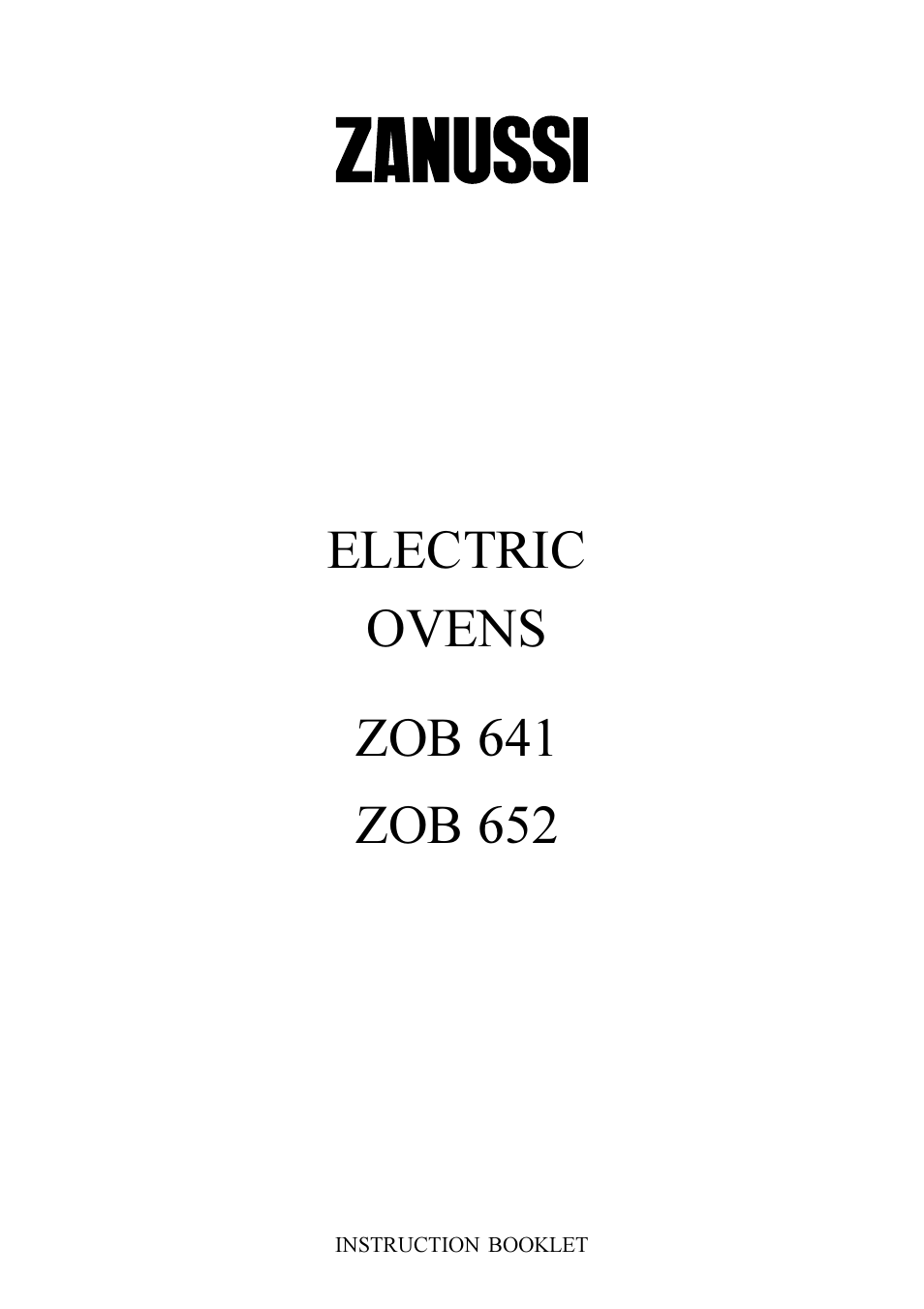 Zanussi ZOB 641 User Manual | 12 pages