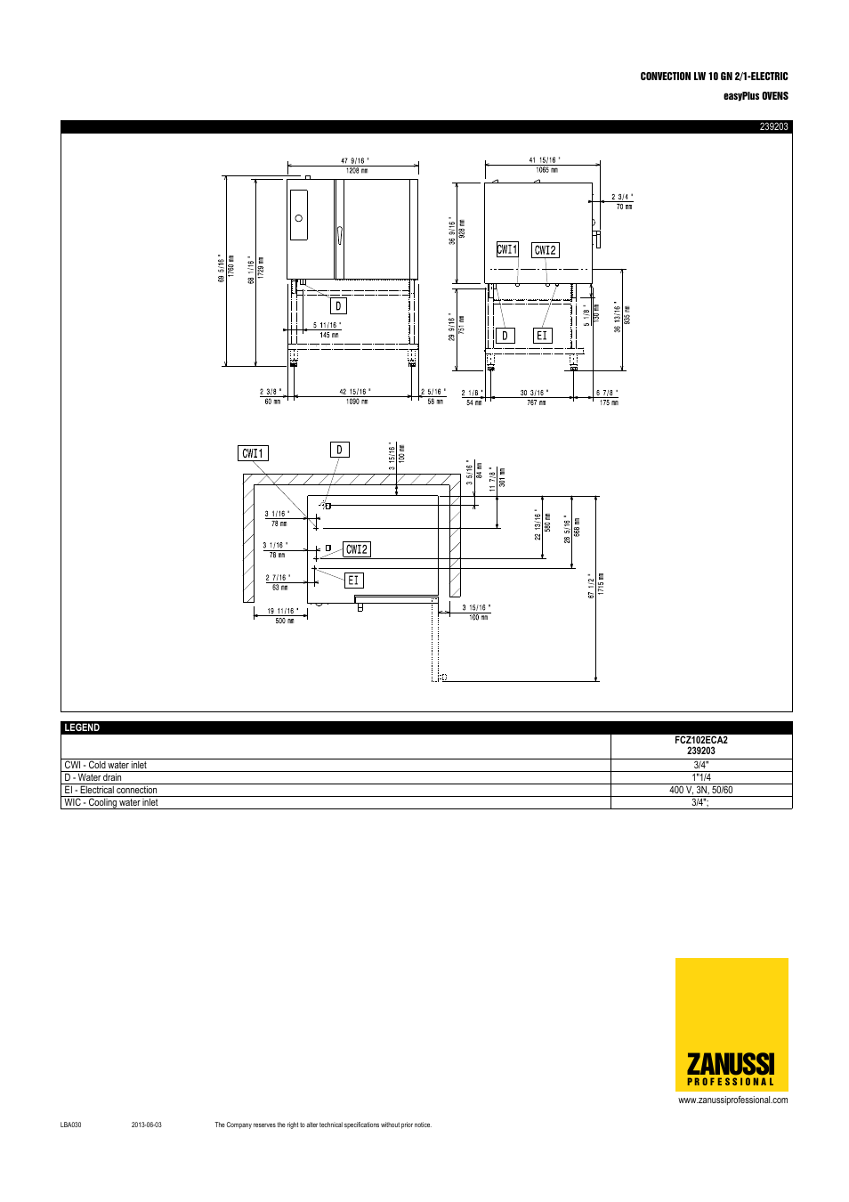 Zanussi | Zanussi EasyPlus FCZ102ECA User Manual | Page 3 / 3