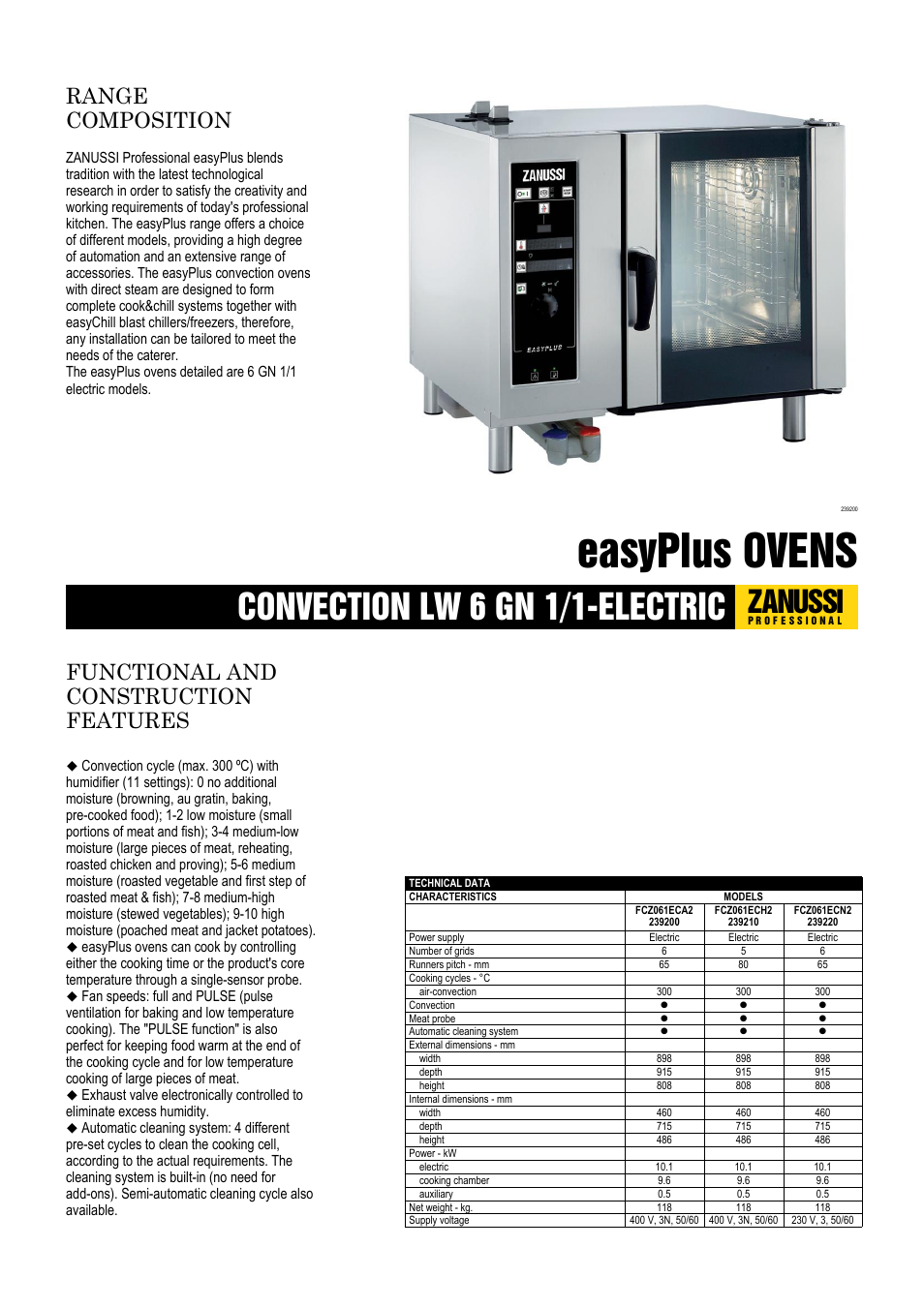 Zanussi EasyPlus FCZ061ECH User Manual | 3 pages
