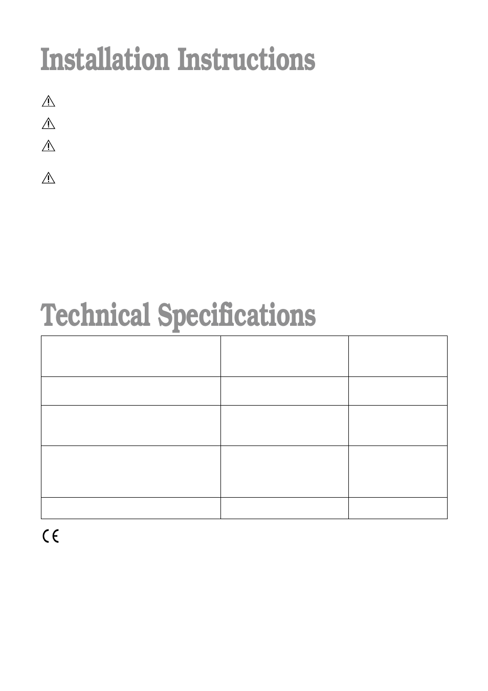 Installation instructions technical specifications | Zanussi FLA 802 W User Manual | Page 24 / 32