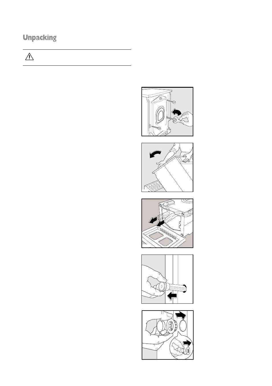 Unpacking | Zanussi FLA 802 W User Manual | Page 25 / 32