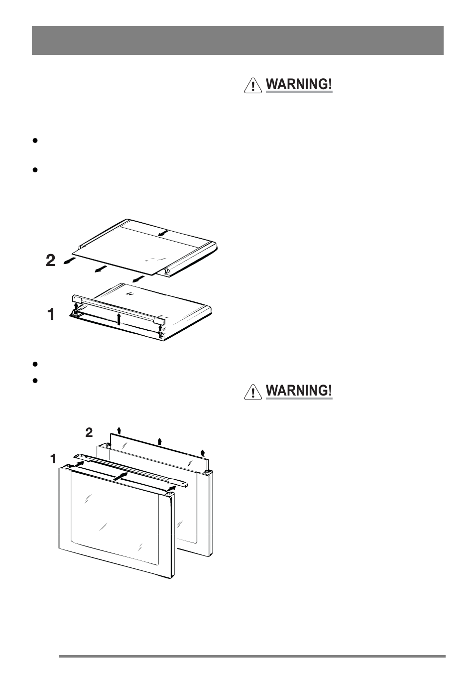 Warning | Zanussi ZKG6020 User Manual | Page 26 / 40