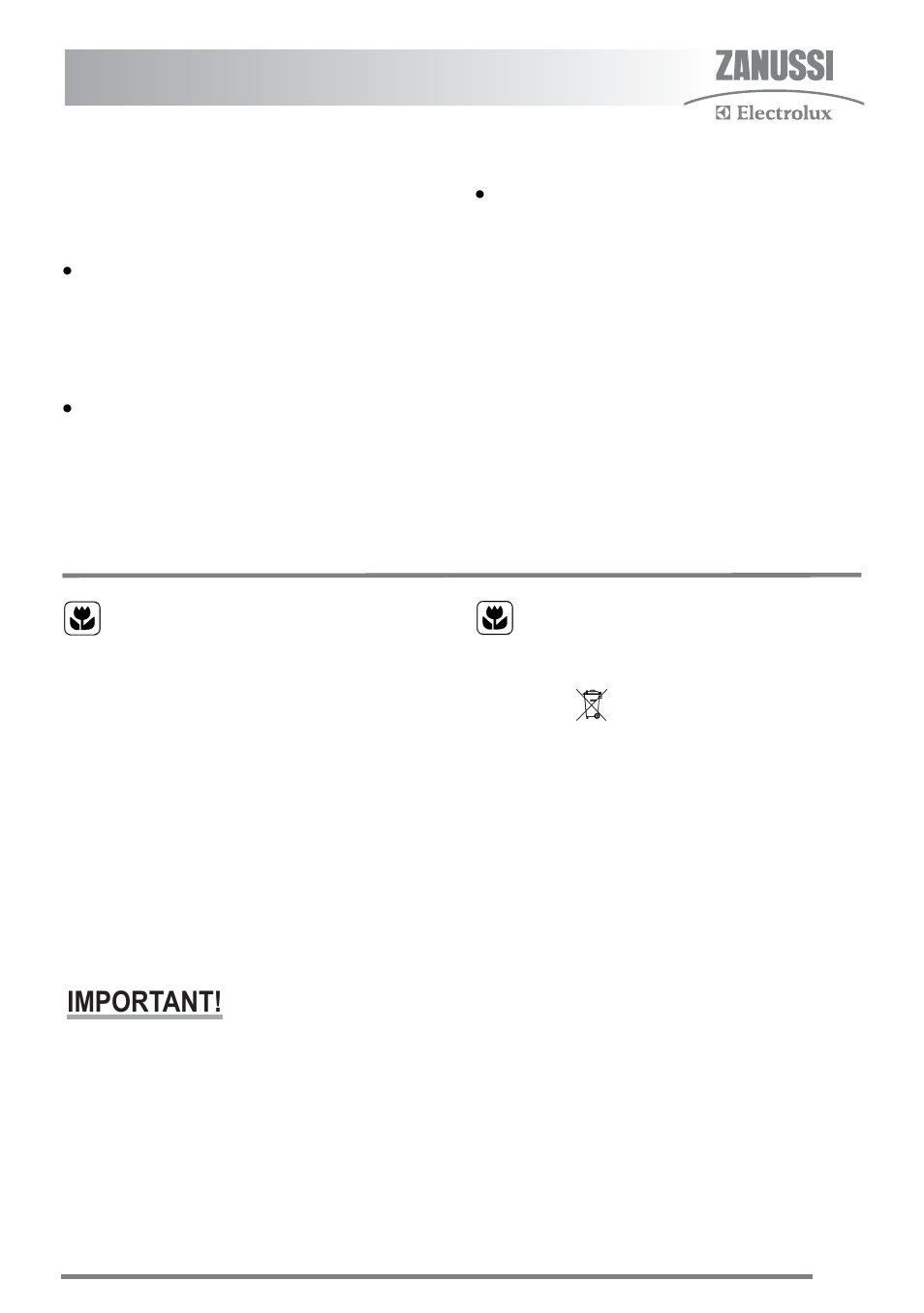 Environment, Checking the main oven light, Energy save mode | Important | Zanussi ZKG6020 User Manual | Page 37 / 40