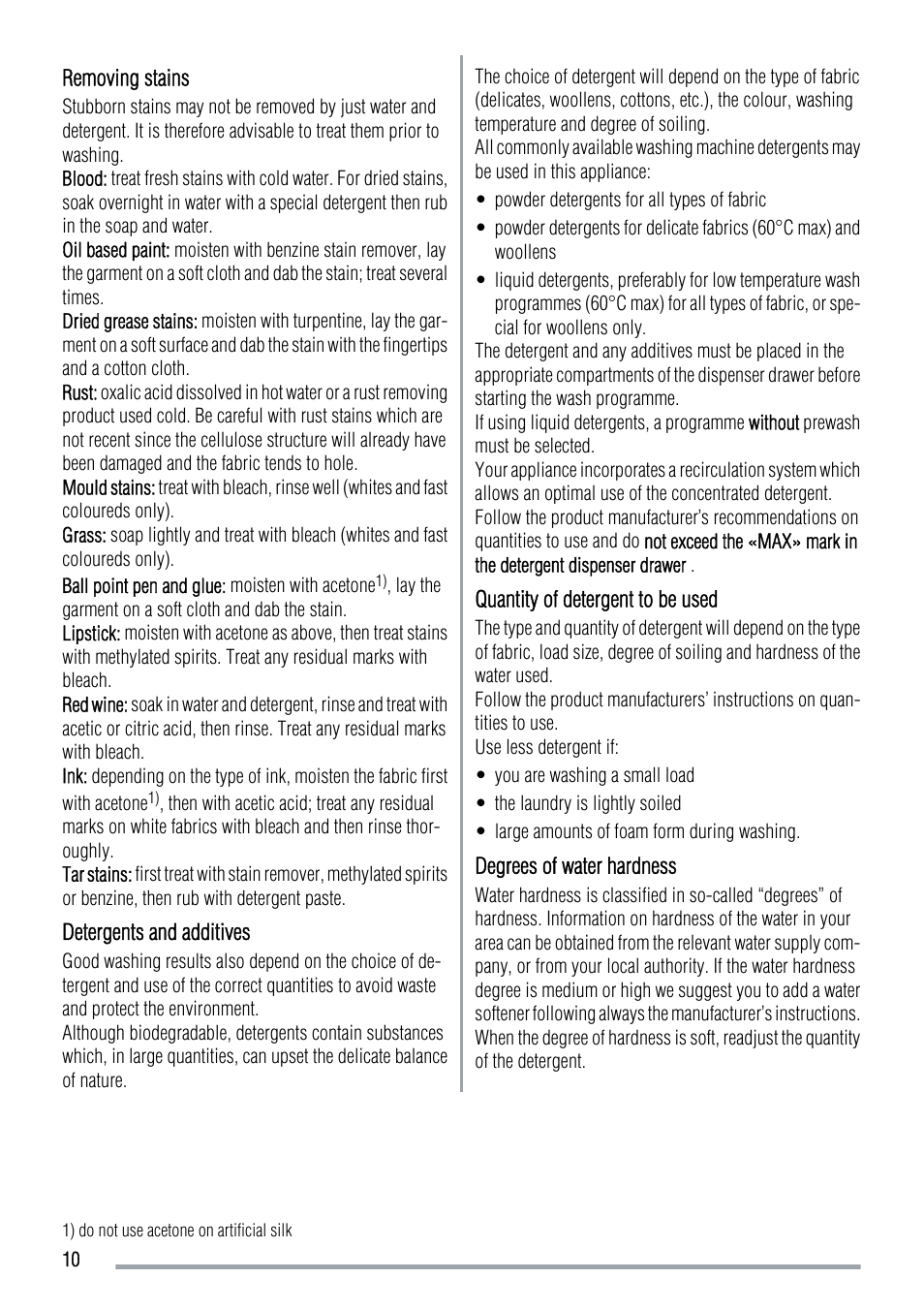 Zanussi ZWF 12380W User Manual | Page 10 / 28