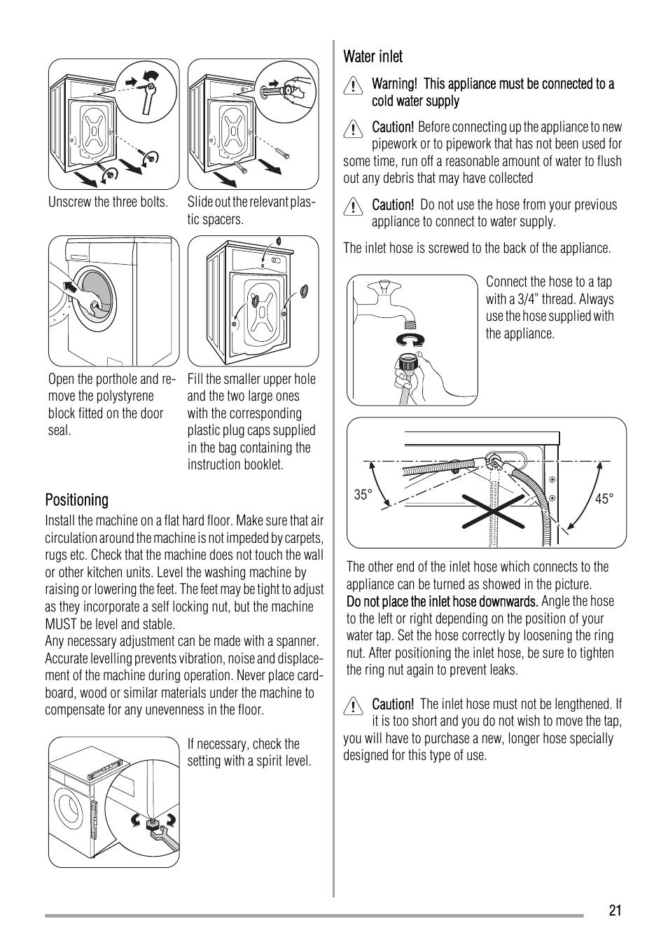 Zanussi ZWF 12380W User Manual | Page 21 / 28