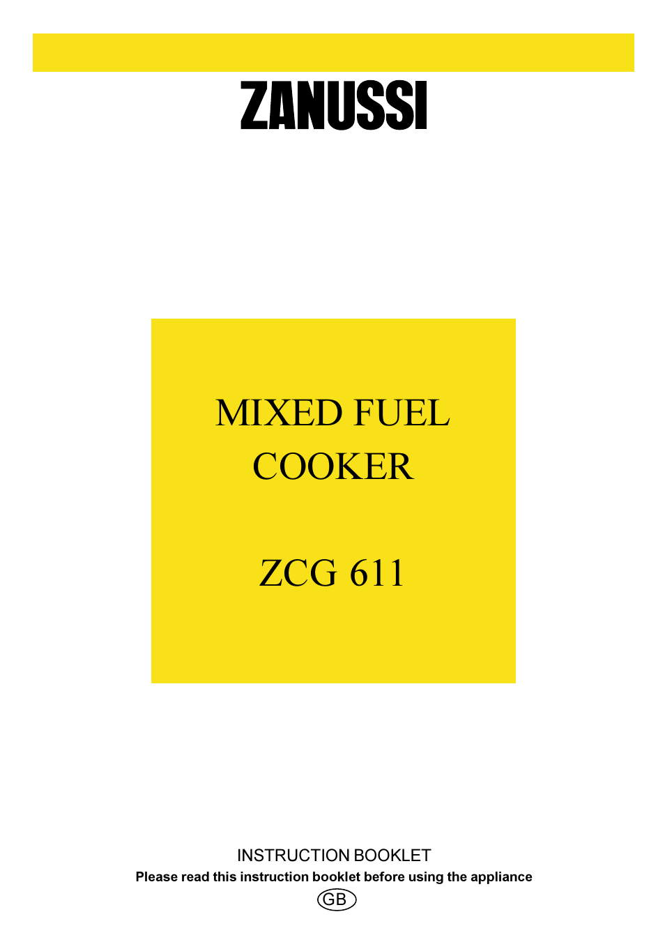 Zanussi ZCG 611 User Manual | 24 pages