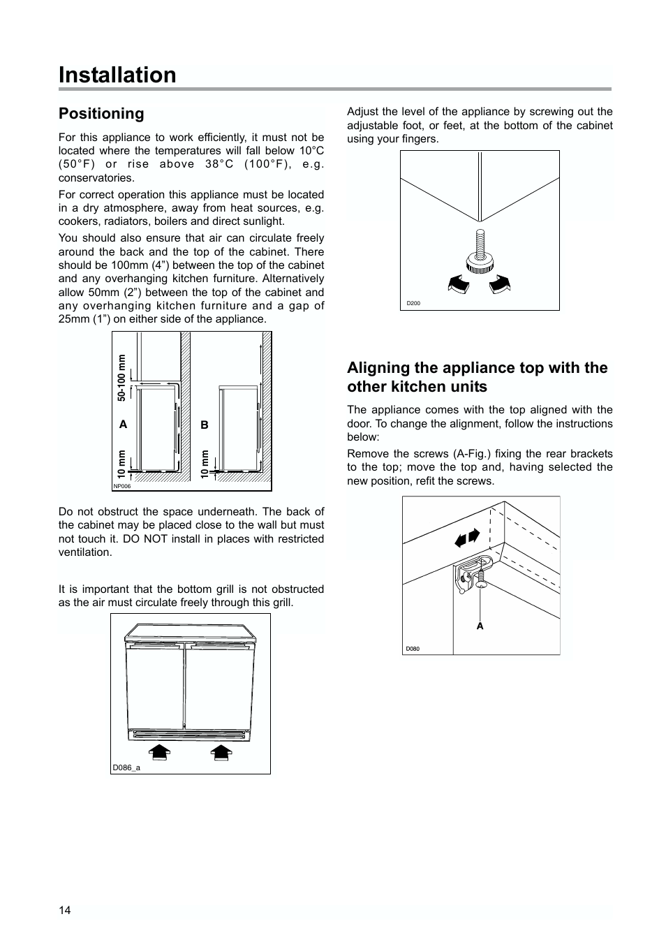 Installation, Positioning | Zanussi ZERT 2170 X User Manual | Page 14 / 16