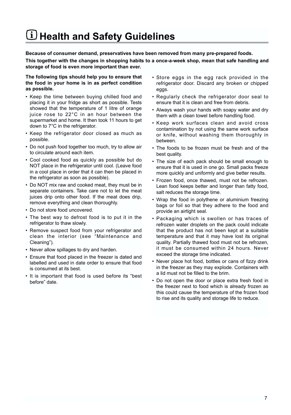 Health and safety guidelines | Zanussi ZERT 2170 X User Manual | Page 7 / 16