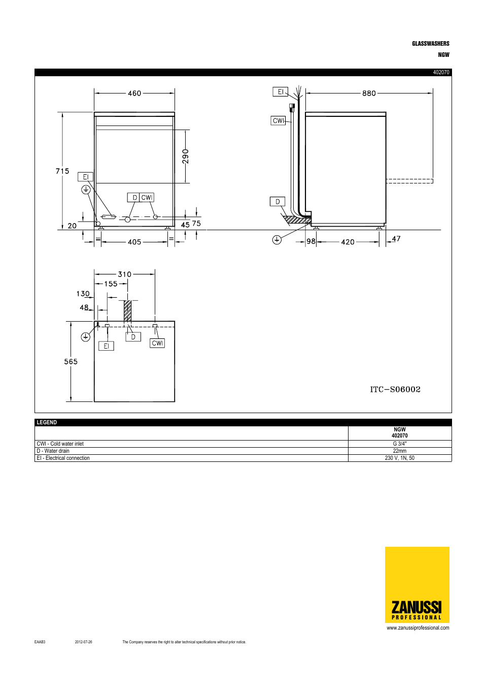 Zanussi | Zanussi NGW User Manual | Page 3 / 4