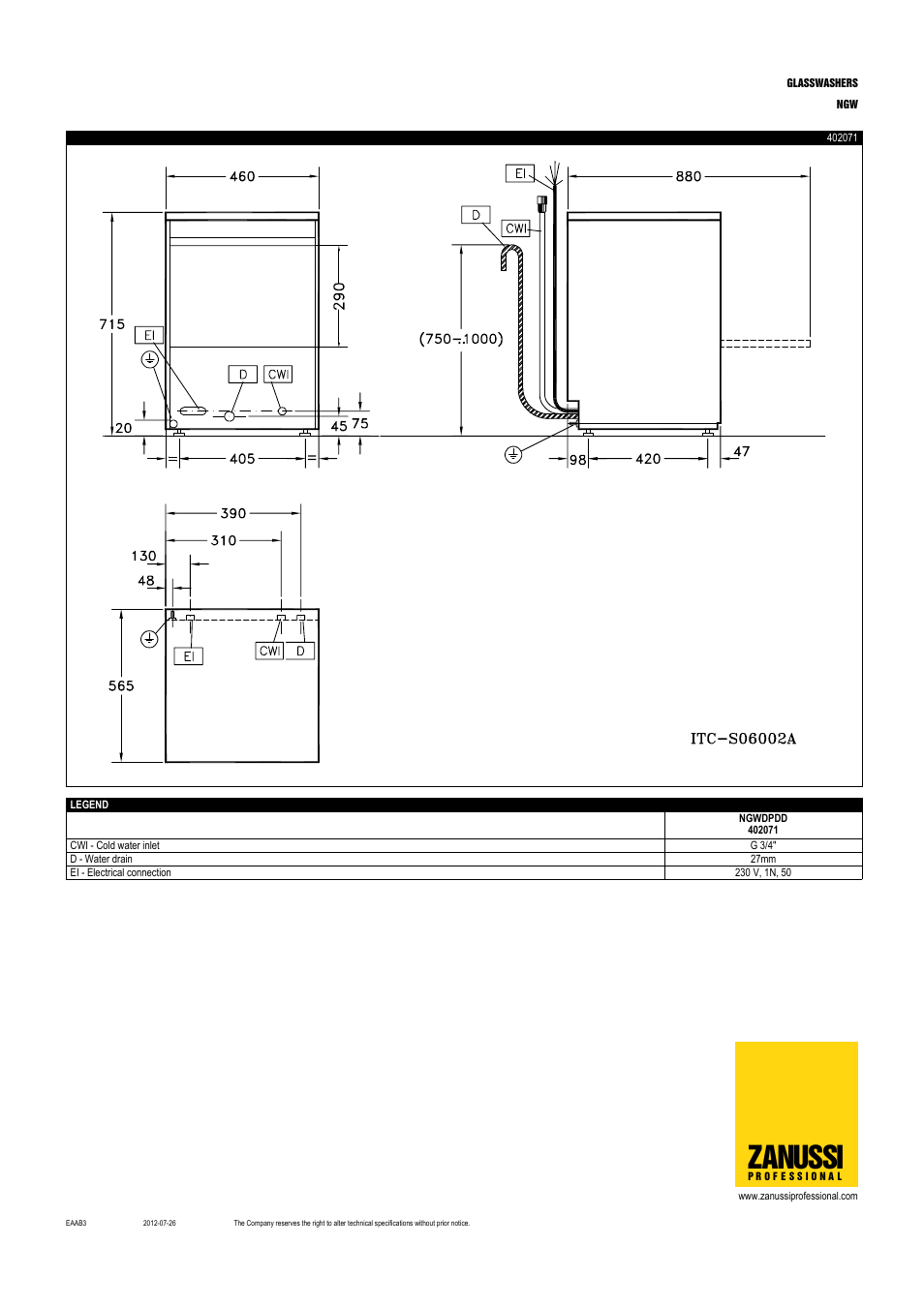 Zanussi | Zanussi NGW User Manual | Page 4 / 4