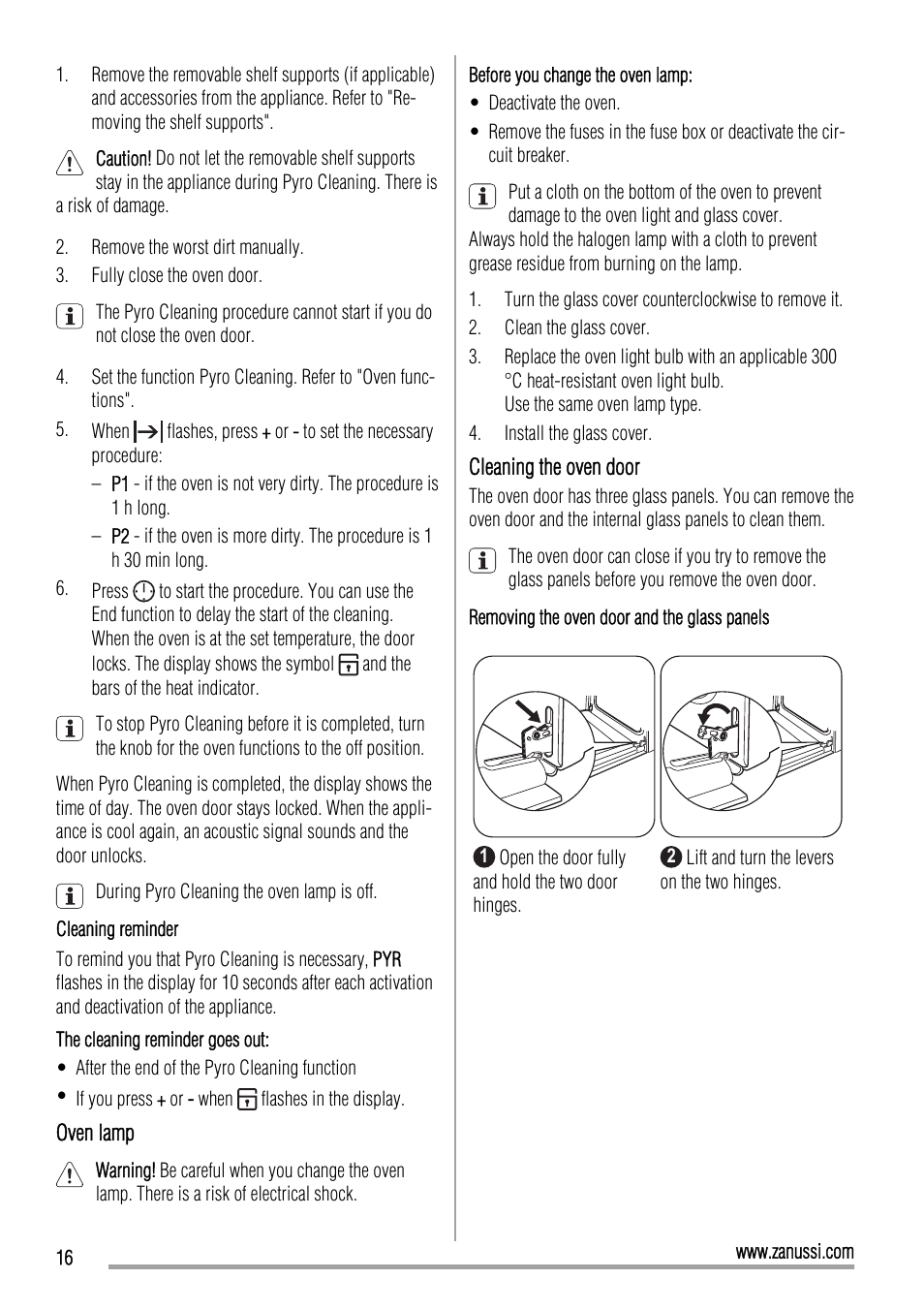 Zanussi ZOP37902 User Manual | Page 16 / 24