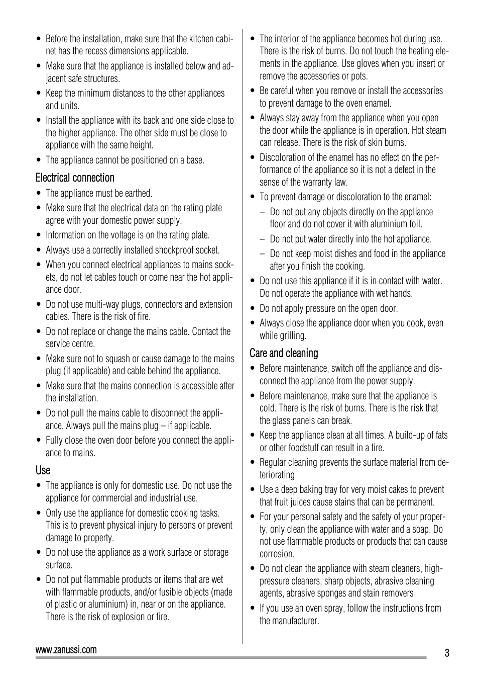 Zanussi ZOP37902 User Manual | Page 3 / 24