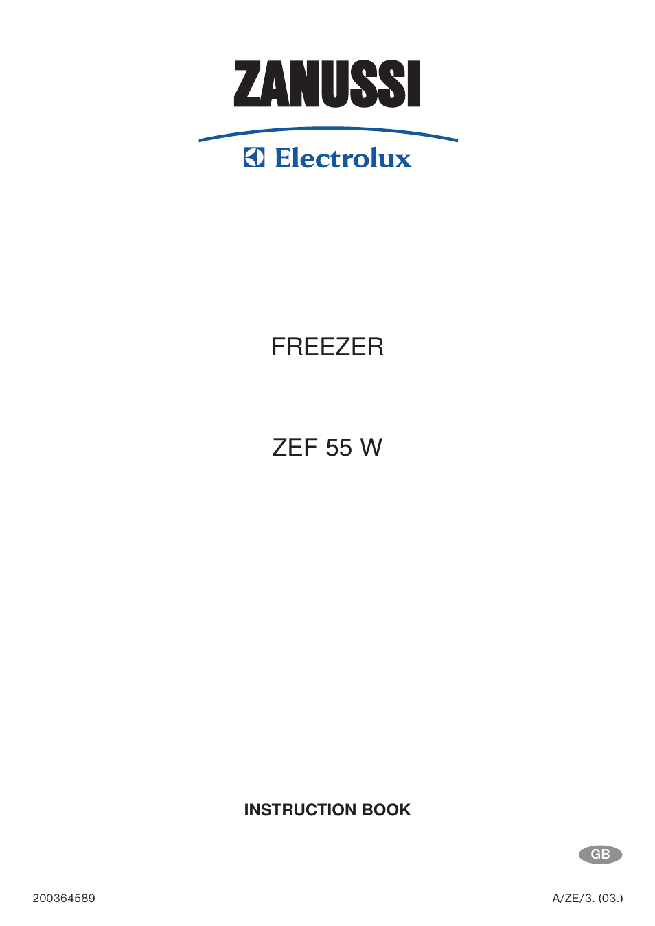 Zanussi ZEF 55 W User Manual | 16 pages