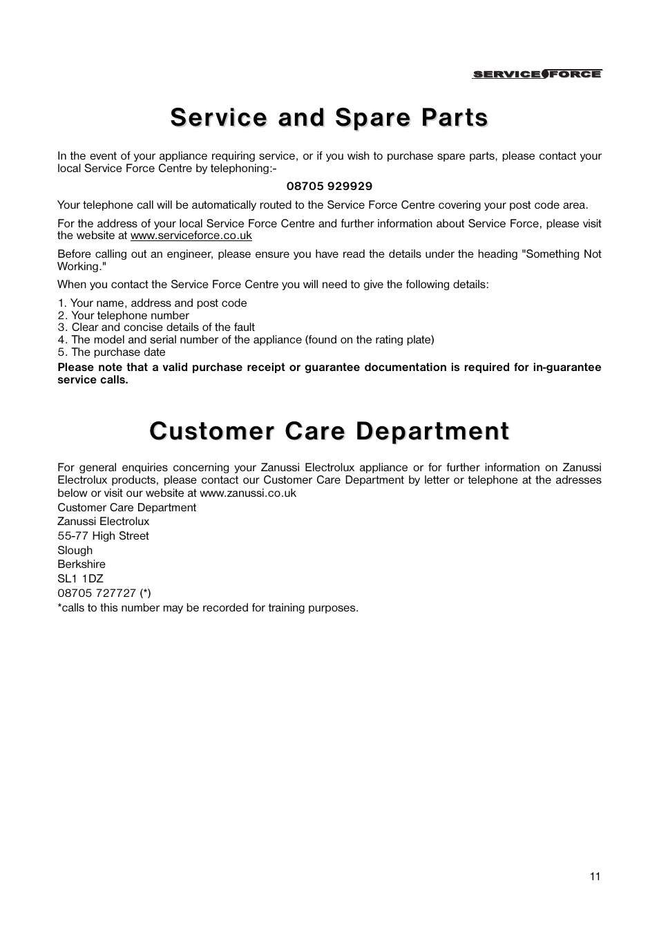 Zanussi ZEF 55 W User Manual | Page 11 / 16