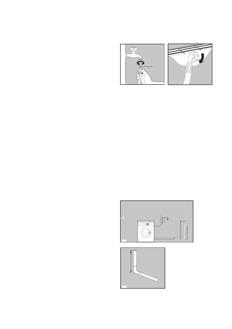Water inlet, Water drainage | Zanussi FLS 1185 QAL User Manual | Page 23 / 27