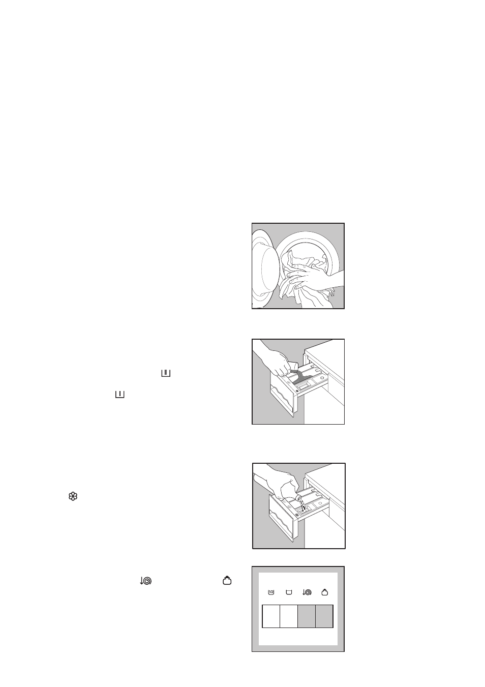 Operating sequence, Load the laundry, Measure out the detergent | Measure out the fabric softener, Select the required option(s) | Zanussi FLS 1185 QAL User Manual | Page 7 / 27