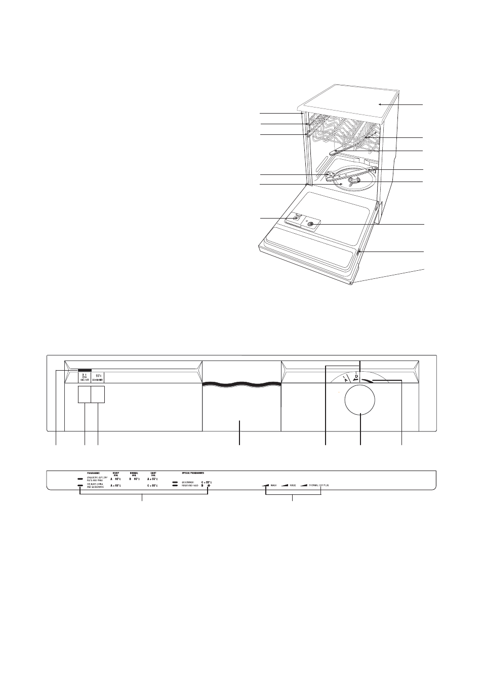 Description of the appliance the control panel | Zanussi DW 929 User Manual | Page 4 / 24