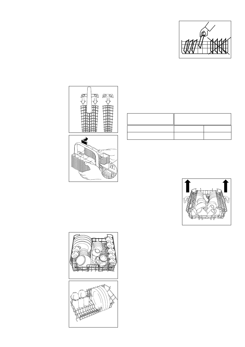 The cutlery basket, The upper basket, Adjusting the height of the upper basket | Zanussi ZSF 6150 S User Manual | Page 10 / 24