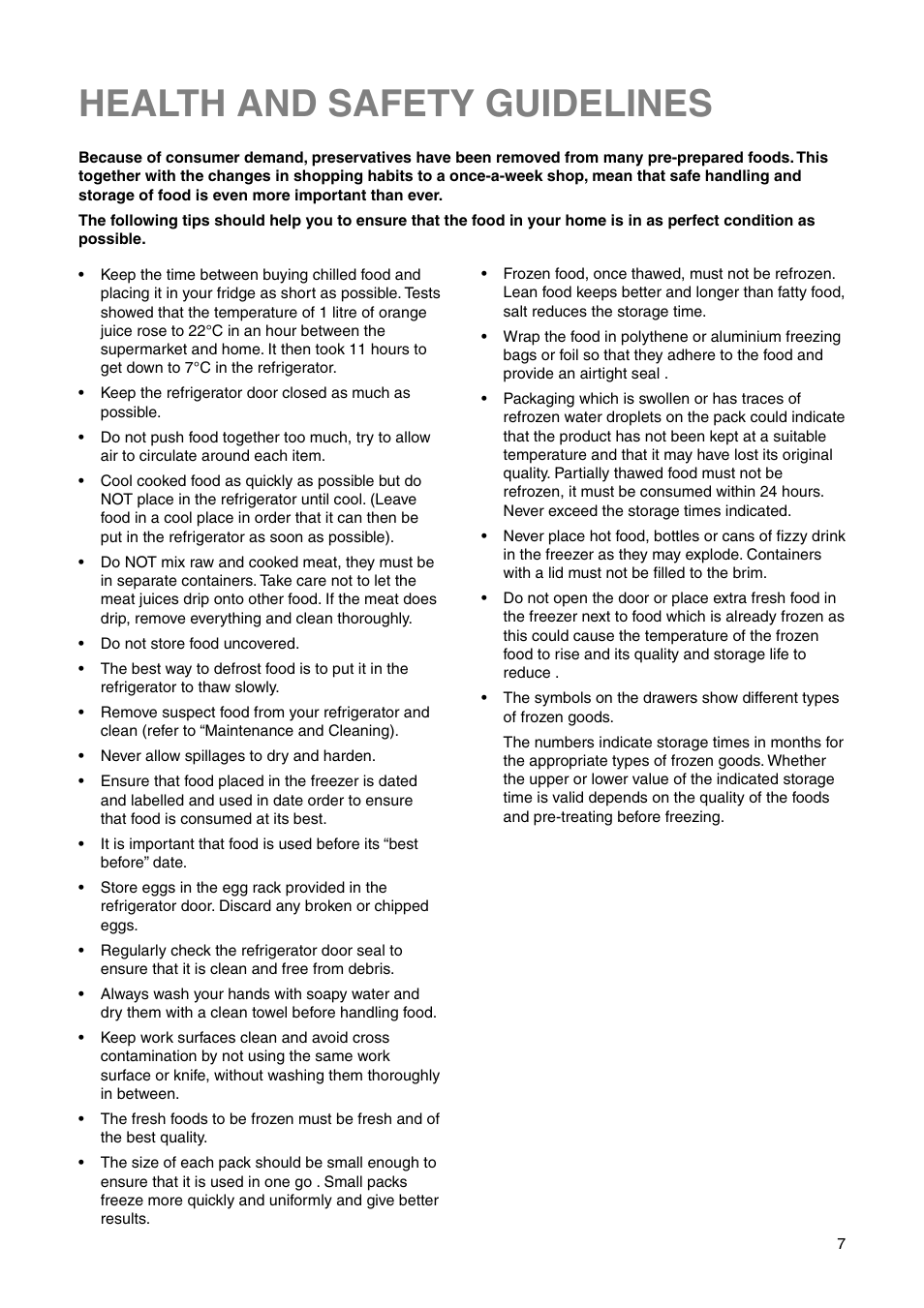 Health and safety guidelines | Zanussi ZRB 2825 W User Manual | Page 7 / 20