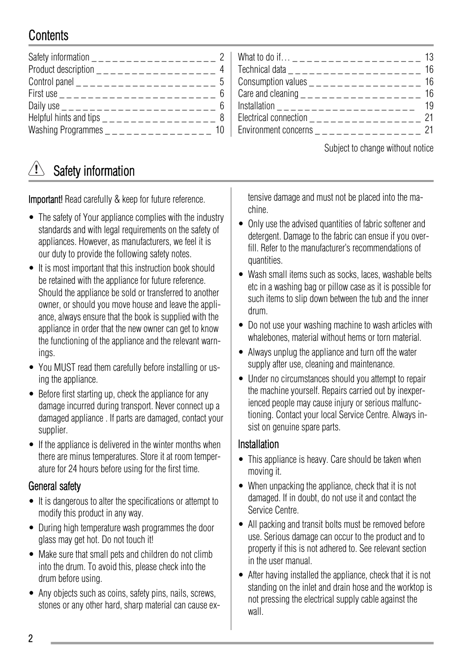 Zanussi ZWH 5145 User Manual | Page 2 / 24