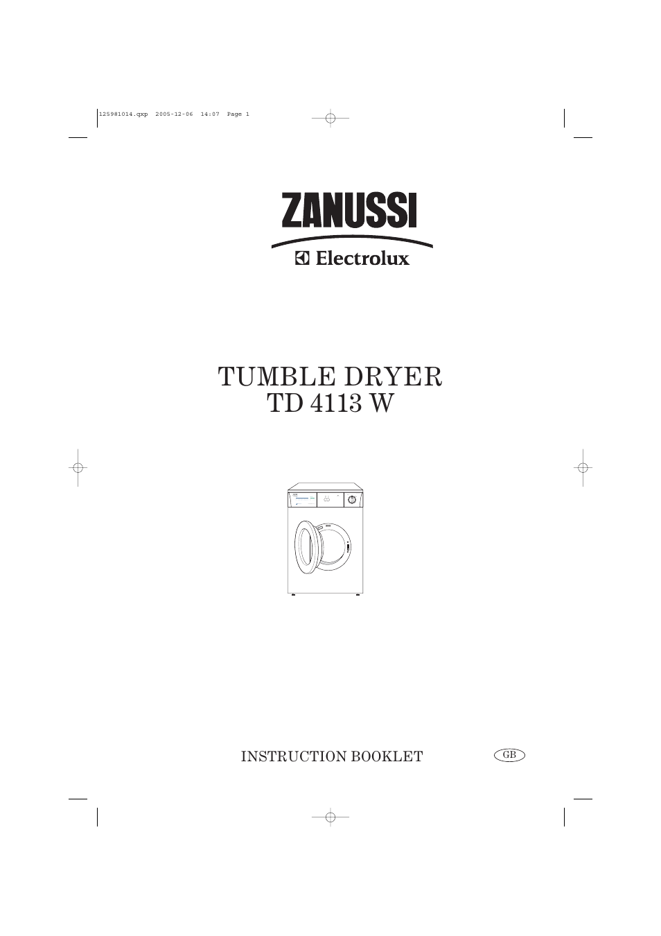 Zanussi TD 4113 W User Manual | 17 pages