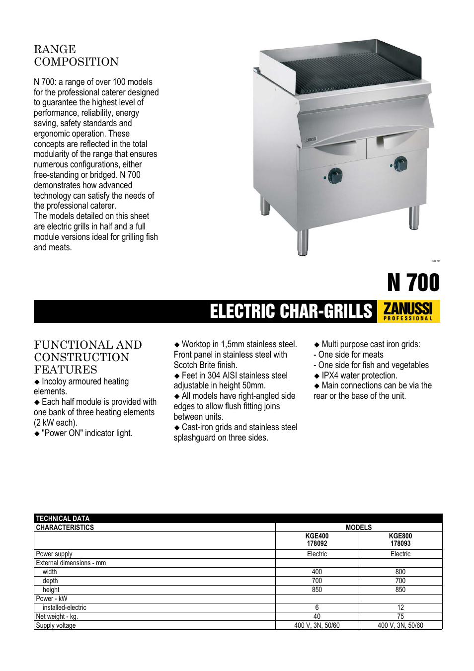 Zanussi KGE400 User Manual | 2 pages